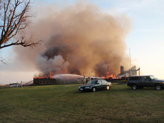 Jim Kennedy barn fire, November 17, 2010